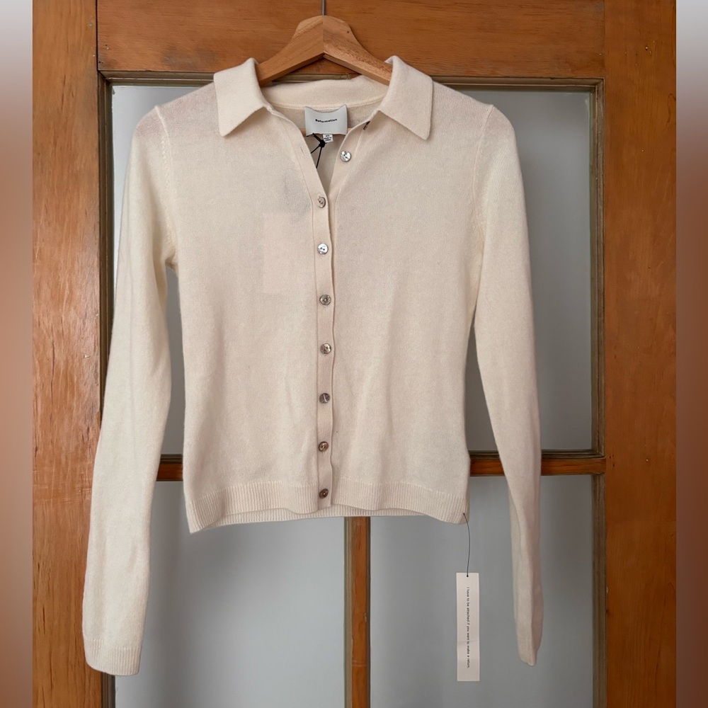 Reformation Florentino Cashmere Sweater Cardigan.  XS NWT